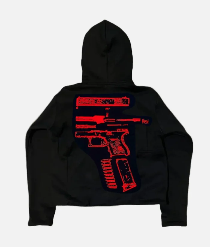 Billionaire Studios In Glock We Trust Hoodie Black Red (2)